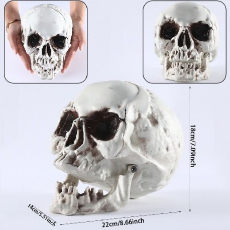 Szín: 14x22x18cm fehér - Minden méret mesterséges koponya csontváz Halloween dekoráció ijesztő horror kellékek lógó