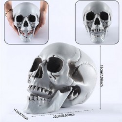 Szín: 14x22x18cm szürke - Minden méret mesterséges koponya csontváz Halloween dekoráció ijesztő horror kellékek lógó