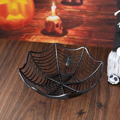 Fekete szín - Halloween otthoni dekorációk Pókháló forma Gyümölcskosár Cukorka Tál Édességek Tányérok Gyerekek