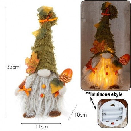 Szín: világító fenyőtobozok - Őszi díszek Plüss Manó Törpök Babák Halloween Gnome babák Sütőtök Napraforgó