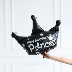 Fekete szín - Vegyes méretű aranykoronás lufi fólia hélium lufi Baby Prince Princess Crown Globos Gyerekek születésnapi