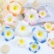 Szín: kék - 10 db hab Hawaii trópusi mesterséges frangipani Flower Beach Plumeria virágok Nyári Születésnapi Esküvői