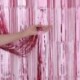 Szín: ezüst - 1*2M Rose Gold Fólia talmi rojtos függöny ajtó eső otthon szoba esküvői parti deco színpad háttér