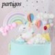 Szín: kék felhő1 - Szivárványos egyszarvú tortafelhő Torta zászlók Születésnapi Gyerekek Tortadekoráció Party