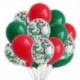 Szín: 14-es készlet - 15db 12 hüvelykes karácsonyi konfetti piros zöld latex léggömb Navidad dekorok babazuhany esküvői