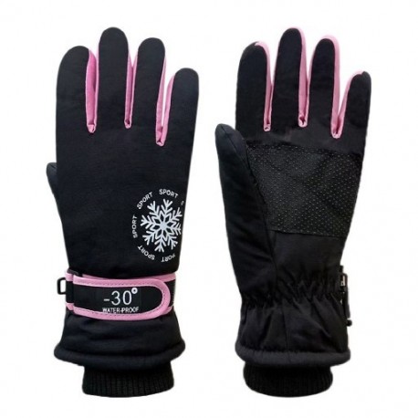 Fekete szín - Téli Szélálló Snow Snowboard Vízálló Vastag Meleg Baba Sportkesztyű Gyermek Síkesztyű Hosszú ujjú