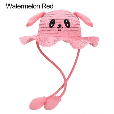 Szín: görögdinnye vörös - Nyári széles karimájú vödörsapka mozgó fülek szalmakalapok strandsapka halászsapka