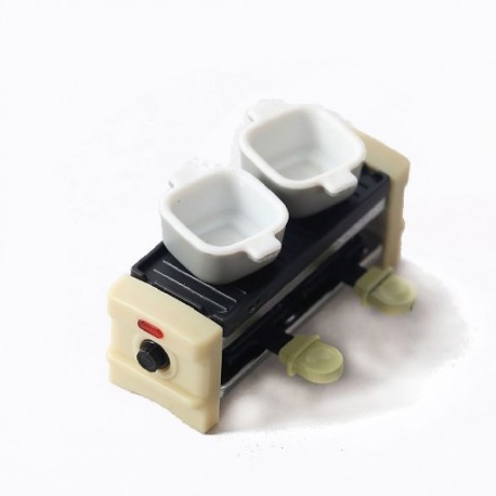 Fehér szín - Játék fotó kellékek szerepjáték babaház grillező mini konyhabútor miniatűr tálka tányér baba