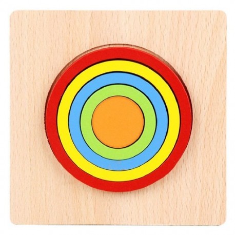 Szín: 1 - Színes gyermekajándékok Montessori Tangram 3D fa építő fa kirakós társasjáték geometriai kirakós játék