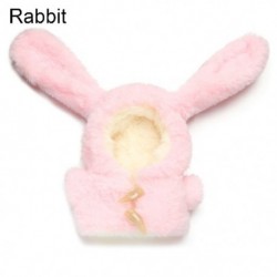 Szín: nyúl - Szép téli szőrös ruhák Cserélhető ajándék Nyúl Medve Tigris Állat plüsskabát Mini kürtös csatos