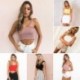 1 db Divat Tépőzárú  Chiffon pántos cső top  Crop Szexi Bustier pólók Női Tank Tops vastag pántos