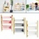 Fehér szín - Woodiness könyvespolc tároló állvány Asztali dekoráció Scene Dollhouse 1:12 Mini lakberendezés