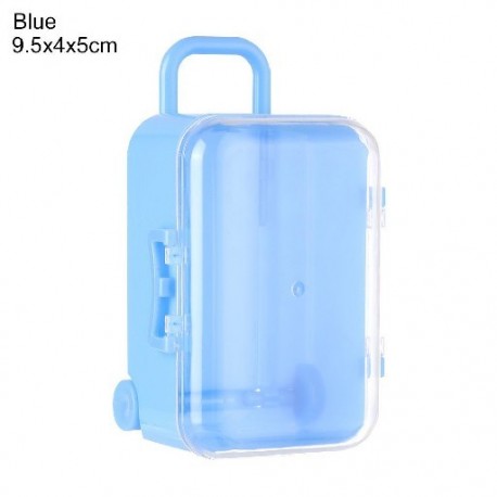Szín: kék-9,5x4x5 cm - Új babaház dekoráció műanyag baba kézitáska tok babák miniatűr játékok szép kis kuplungos