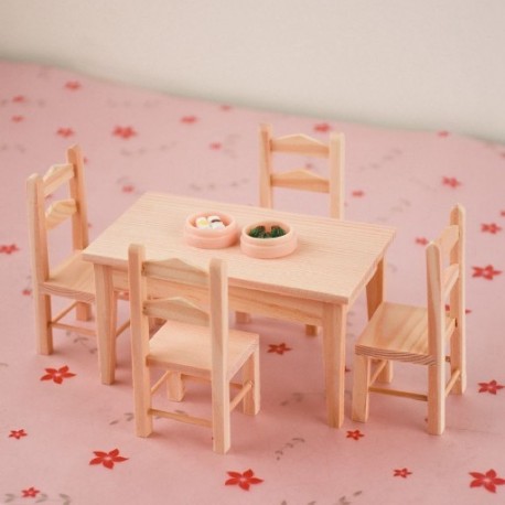 Szín: 1 - 2 Stílus 1/12 Babaház Mini Kiegészítők Szimulációs szék Fa asztal Asztal Bútor Játékok Babaház