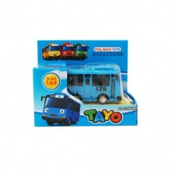 Szín: kék - Műanyag ajándékok születésnapi kis TAYO busz autómodell buszok mini visszahúzható buszjátékok