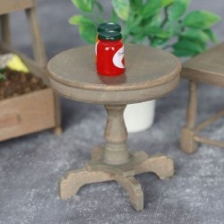 1:12 Miniatűr fából készült kávézó-teaasztal modell Mini babaház Bútor Kiegészítők Szimuláció Babaház