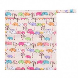 Szín: Elefánt A - Dupla cipzáras, nyomtatott pelenkázótáska baba vizes táskához Pelenkatáska Vízálló 30x36cm