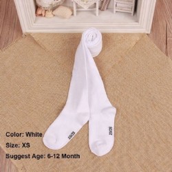 Fehér szín - 0-6 éves gyermekek tavaszi/őszi csecsemők kötött pamut harisnyanadrágok kislányoknak
