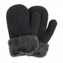 Fekete szín - Fiúk Lányok Melegen tartják az ujjakat Vastag Szép Rajzfilm Kötés Ujjatlanok Plusz Bársony teli ujjak