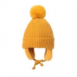 Szín: sárga - Aranyos szélálló plüss bélés Téli fülvédős sapka Kasmír sapka meleg sapka kötött sapkák