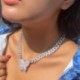 Fém szín: 5A minőség - CWWZircons Real Cubic Zirconia Luxury Statement Miami Cuban Link Chain nagy pillangó nyaklánc