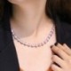 Fém színe: rózsaszín - CWWZircons High End Bling téglalap rózsaszín köbös cirkon parti teniszláncos nyaklánc nőknek