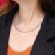 Fém színe: rózsaszín - CWWZircons High End Bling téglalap rózsaszín köbös cirkon parti teniszláncos nyaklánc nőknek