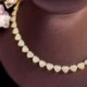 Fém szín: ezüst színű - CWWZircons Super Bling Cubic Zirconia Pave fehéraranyozott szerelmes szív alakú CZ láncos