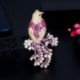 Fém színe: Lovely Bird - CWWZircons Luxury Chic két tónusú arany színű Micro Pave piros cirkónia nagy állati madár