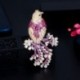 Fém színe: Lovely Bird - CWWZircons Luxury Chic két tónusú arany színű Micro Pave piros cirkónia nagy állati madár