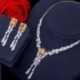 Fém színe: sárga - CWWZircons luxus sárga CZ Stone Dangle Drop hosszú bojt esküvői fülbevaló nyaklánc nagy Dubai