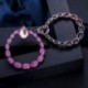 Fém színe: forró piros - CWWZircons Micro Pave Hot Pink Cubic cirkónia kő nagy, kerek, lelógó fülbevaló nőknek Egyedi