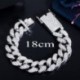 Fém színe: ezüst 18 cm (7 hüvelyk) - CWWZircons Luxus Cubic Zirconia Miami Cuban Twist Link lánc karkötő karkötő