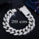 Fém színe: ezüst 20 cm (8 hüvelyk) - CWWZircons Luxus Cubic Zirconia Miami Cuban Twist Link lánc karkötő karkötő