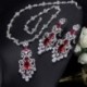Fém színe: királykék - CWWZircons Csúcsminőségű Royal Blue Cubic cirkónia afrikai Big Statement fülbevaló nyaklánc
