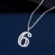 Fém színe: 6 - CWWZircons egyedi tervezésű Micro Pave Cubic cirkónia szerencsés szám medál nyaklánc női lányoknak