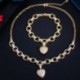 Fém szín: nyaklánc karkötő - CWWZircons 585 arany színű cirkónia lógó szerelem szív alakú varázs karkötő medál