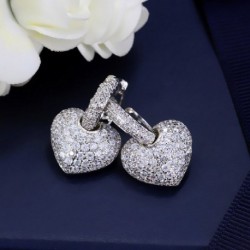 Fém színe: ezüst - CWWZircons Micro Pave Cubic cirkónia kiváló minőségű szép aranyos rózsa arany színű kis CZ
