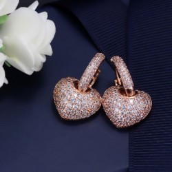Fém színe: rózsaszín arany - CWWZircons Micro Pave Cubic cirkónia kiváló minőségű szép aranyos rózsa arany színű