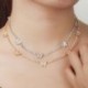 Fém szín: arany - CWWZircons Elegáns Tenisz Lánc Cubic Circon Crystal Butterfly CZ Round Choker Nyaklánc Női Divat Bohém