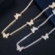 Fém színe: ezüst - CWWZircons Elegáns Tenisz Lánc Cubic Circon Crystal Butterfly CZ Round Choker Nyaklánc Női Divat