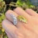 Gyűrű mérete: átméretezhető - CWWZircons Sparkly Marquise vágott sárga köbös cirkónia levél alakú eljegyzés,
