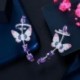 Fém szín: egyedi pillangó - CWWZircons szimmetrikus lila cirkónia Lovely Butterfly Ear Cuff hegymászó fülbevaló női