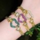 Fém színe: arany vörös - CWWZircons Fényes Cubic Zirconia Pave Cuban Link Chain Love Heart Charm karkötők nőknek