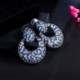 Fém szín: Elegáns design - CWWZircons Lenyűgöző királykék cirkónia női nagy, széles, kerek leejtő fülbevaló