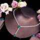 Fém színe: zöld - CWWZircons Simple Bojt Water Drop Green CZ Crystal női esküvői nyaklánc és fülbevaló szett Elegáns
