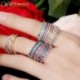 A gyűrű mérete: 7 - CWWZircons 3 db Mix Colors Női CZ Stones Eljegyzési Jegygyűrű szett Rózsa arany színű Divat Híres