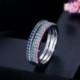 A gyűrű mérete: 7 - CWWZircons 3 db Mix Colors Női CZ Stones Eljegyzési Jegygyűrű szett Rózsa arany színű Divat Híres