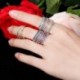 A gyűrű mérete: 7 - CWWZircons 3 db Mix Colors Női CZ Stones Eljegyzési Jegygyűrű szett Rózsa arany színű Divat Híres