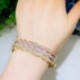 Fém színe: Rose gold - CWWZircons Twist Lines Cubic cirkónia Dubai Rose Gold színű nyitott mandzsetta menyasszonyi afrikai
